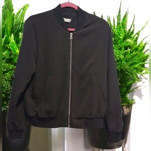Bagatelle Basic Bomber Black Jacket Womans size Large Minimalist Capsule